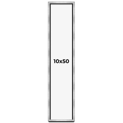 10x50 Shadow Box Frame Silver | 1.375 Inches Deep Real Wood