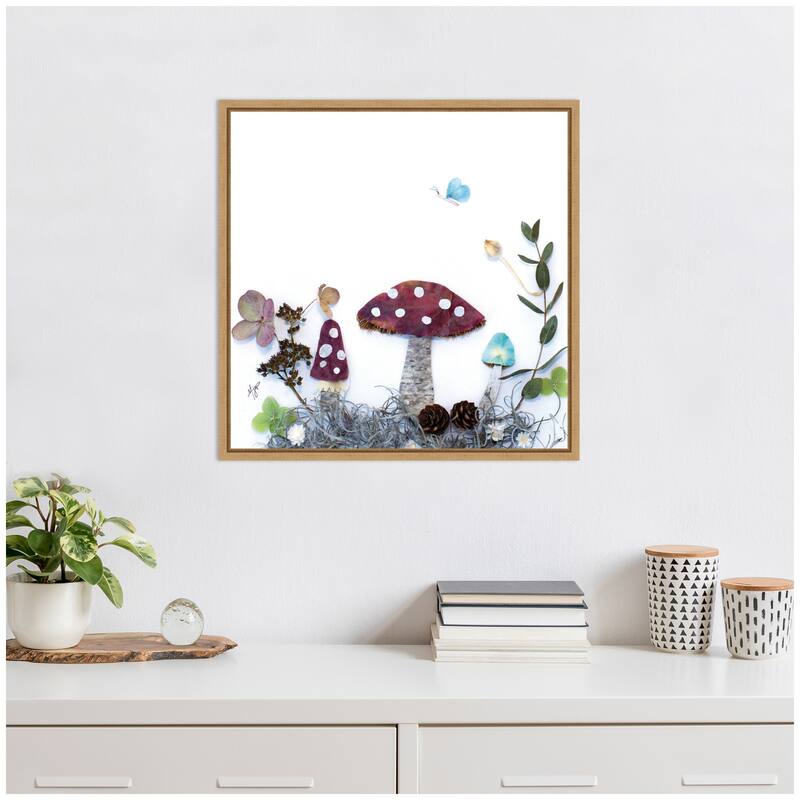 Kate and Laurel Mushroom No. 1 by Madeline Jeppesen Framed Canvas Wall Art Print