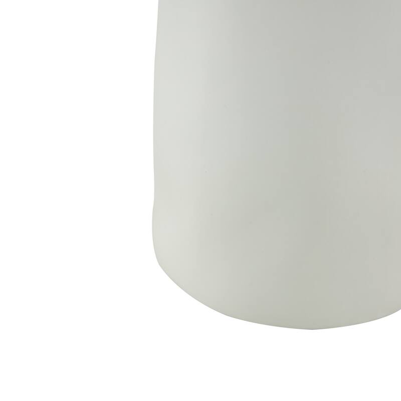 Ceramic Floral Round Vase with Narrow Opening - White - Roche River Decor