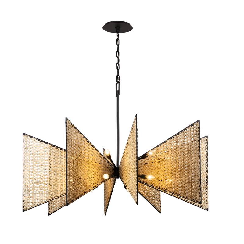 Varaluz Machina Chandelier - Matte Black/Sulihiya - 48"W x 33"H