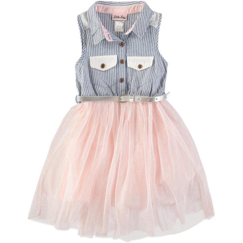 Shop Little Lass Girls 4 6x Sleeveless Tulle Dress Pink