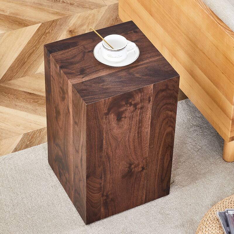 Modern Coffee Table Accent Table with Wood Grain, Compact Side Table Dining Table End Tabel for Living Room