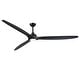 preview thumbnail 11 of 15, 80" Black Modern Large Solid Wood 6-Speed Dimmable Ceiling Fan with Light Remote