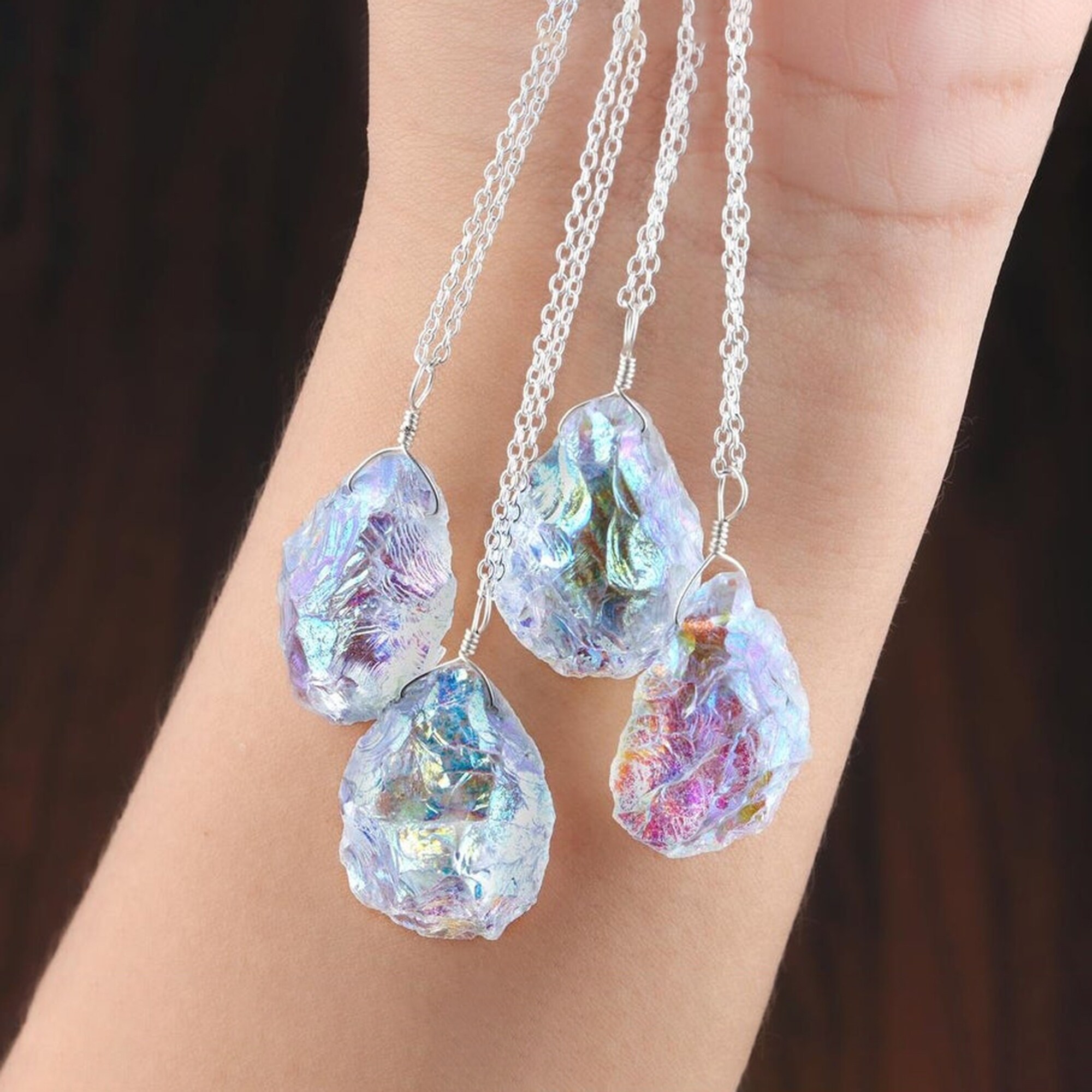 Angel Aura Moonstone Pendant Moonstone Jewelry For Best Friend Rainbow Moonstone Necklace With Black Tourmaline Necklaces For Women