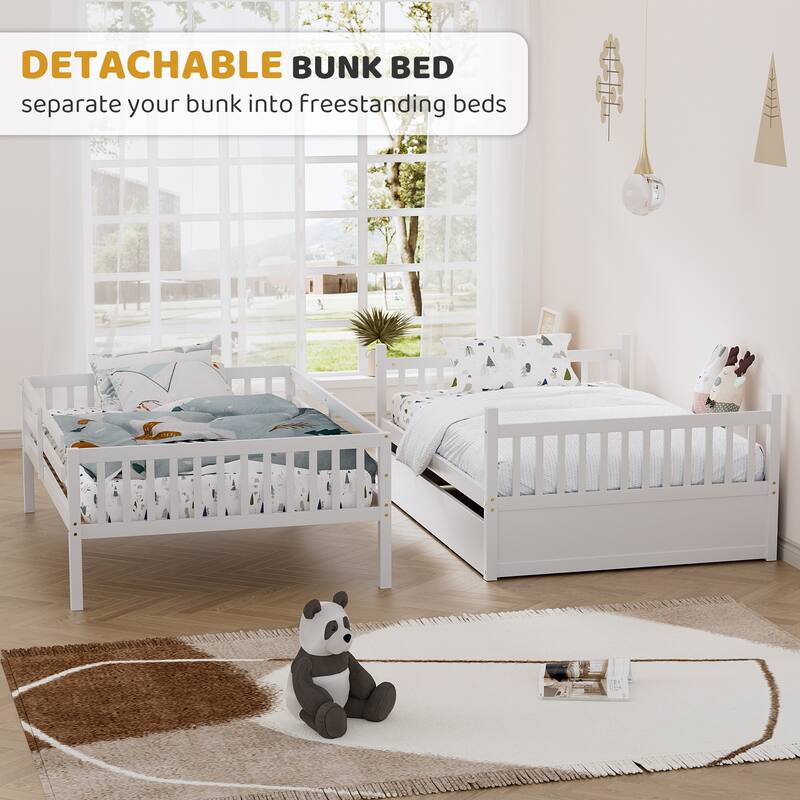 Ouyessir Full Over Full Bunk Bed with Trundle
