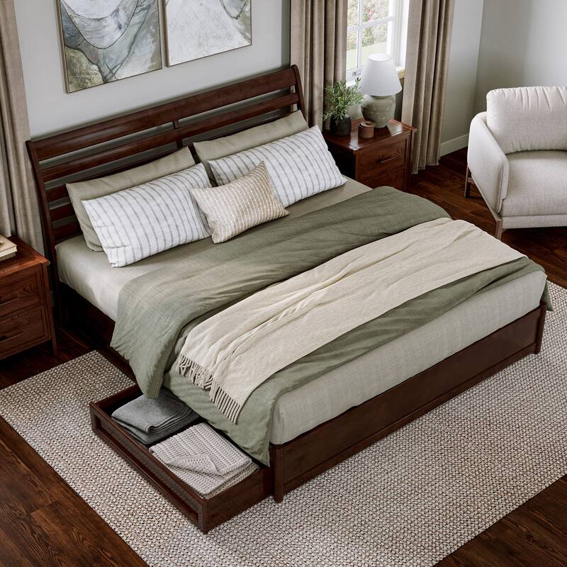 Emelie Platform Bed with Panel Footboard and Storage Drawers