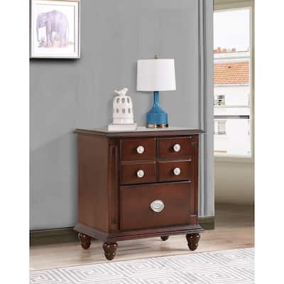 Traditional 2-Drawer Nightstand with Metal Pull