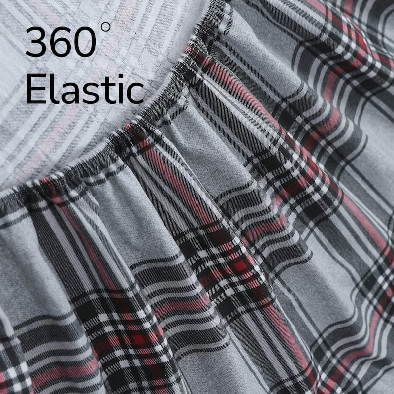 Feather & Stitch Cotton Flannel Sheets Set 4 Piece Bed Sheets Heavy Weight Bedding