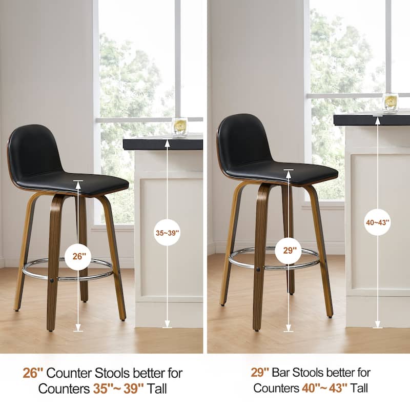 Upholstered Wood Swivel Bar Stools/ Counter Stool