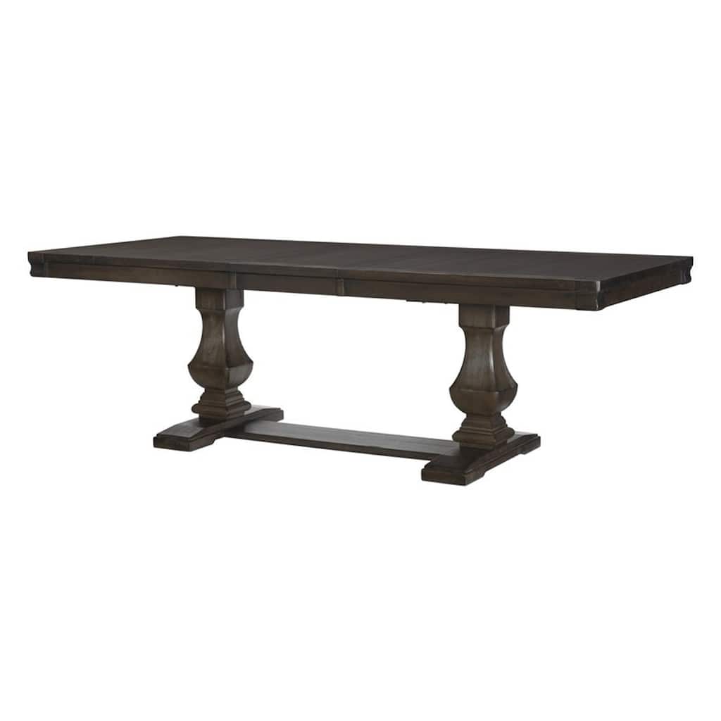 Kely Extendable Dining Table, 76-94 Inch Dark Brown Top, Trestle Base - Espresso Brown