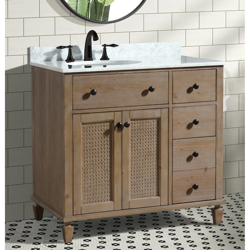 Ari Bath, Annie 36" Bathroom Vanity, Weathered Fir Finish