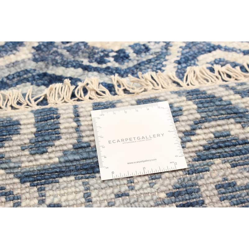ECARPETGALLERY Hand-knotted Mystique Blue Wool Rug - 2'8 x 9'11