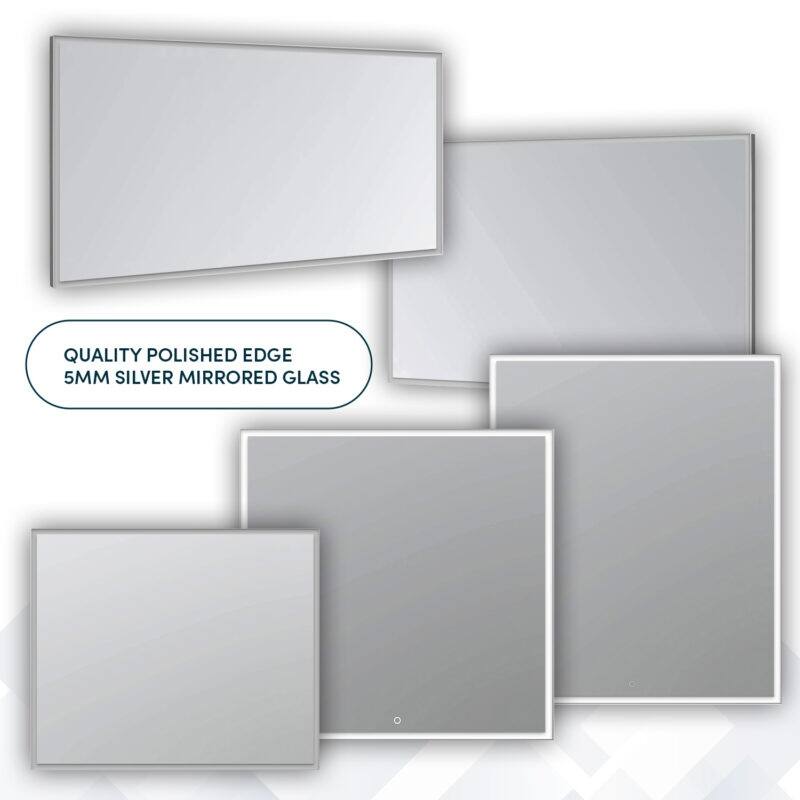 AQUADOM Edge 20" Led Lighted Mirror for Bathroom with Defogger, Touch Control. - 20"x32"x1.5"