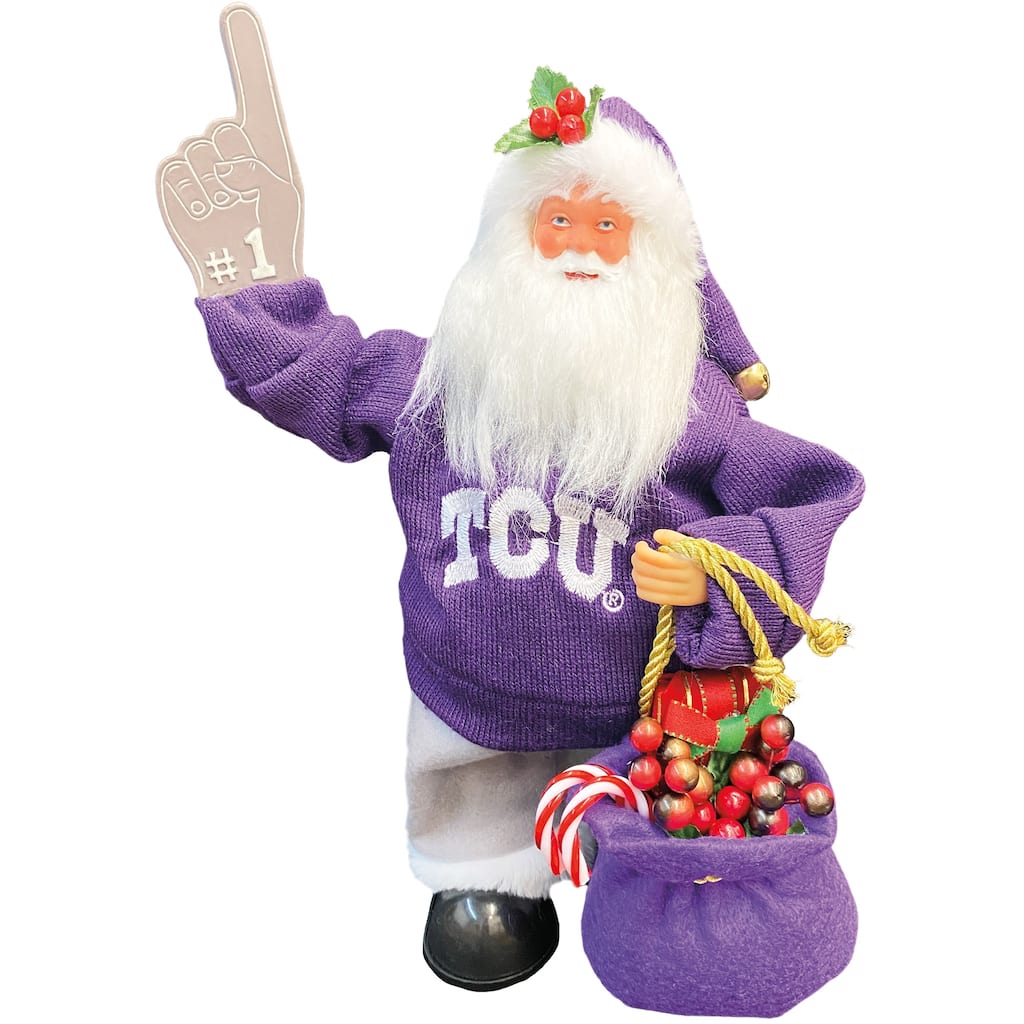 NCAA 12" Texas Christian Animated/Musical Santa