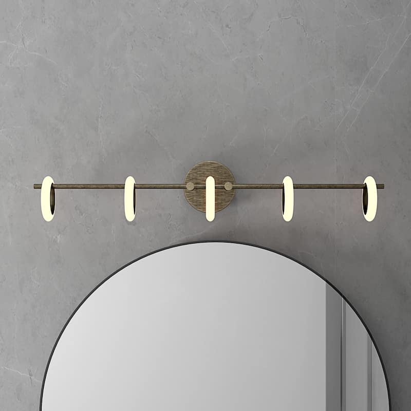 Glow's Avenue 5-Light Dimmable Loop Ring Bathroom Vanity Light - N/A
