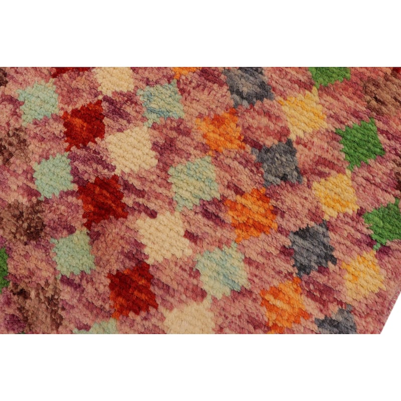 Shabby Chic Balochi Watkins Purple/Rust Hand Knotted Wool Rug - 3'3'' x 4'10''