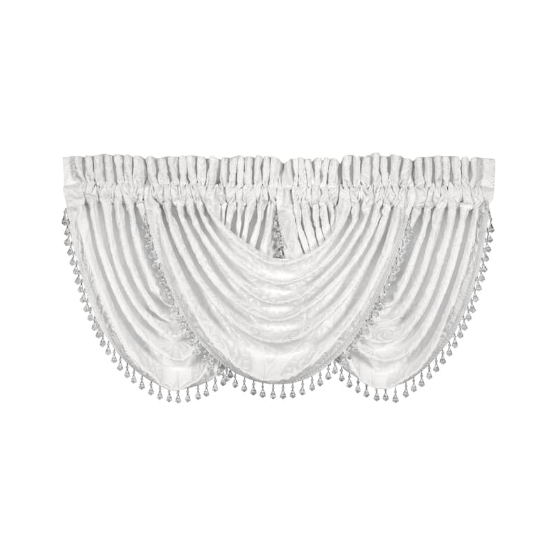 J. Queen New York Bianco Window Waterfall Valance. - White