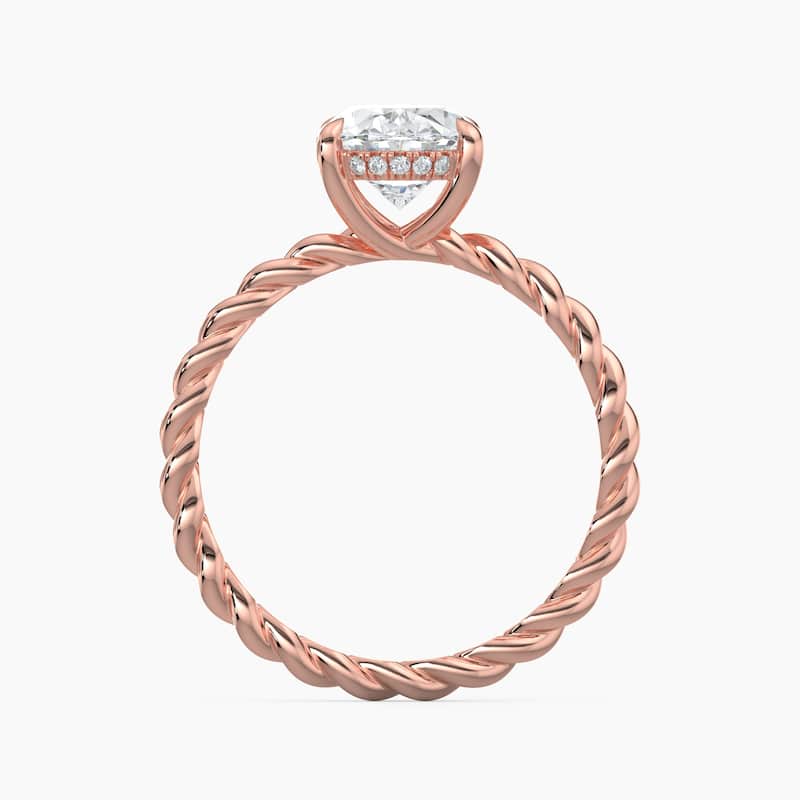 Auriya 14k Gold Lab Grown Oval Diamond Twisted Hidden Halo Engagement Ring 1.00 to 5.00 ct. tw. (F-G, VS)