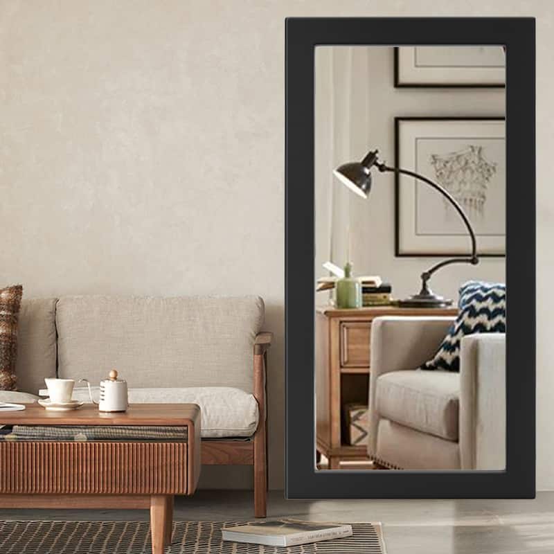 Farmhouse Style Wooden Square Mirror, Pastoral Style in The Bathroom