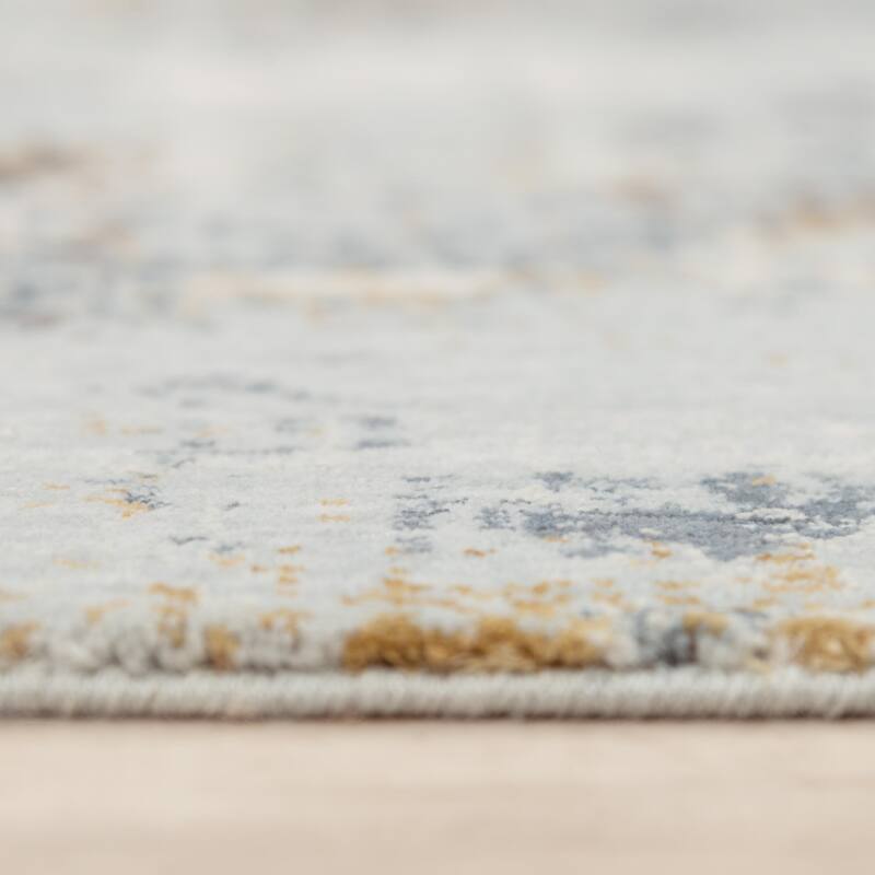 Alora Decor Lake Transitional Blue Recycled Polyester Area Rug