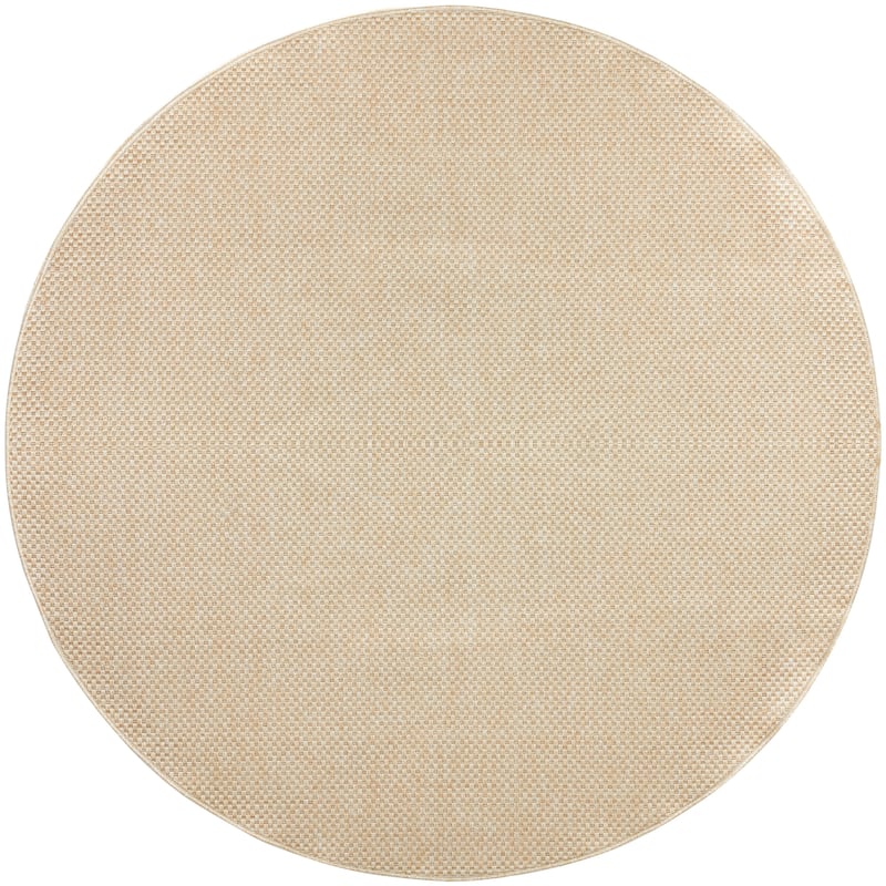 Nourison Tulum Indoor/Outdoor Solid Area Rug - 8' x Round - Cream