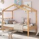 preview thumbnail 10 of 16, Twin Size Wood House Bed With Storage Space Natural