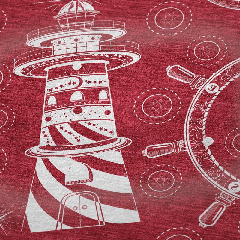 Premium Machine Washable ASB154 Coastal Lighthouse Sherpa Throw Blanket
