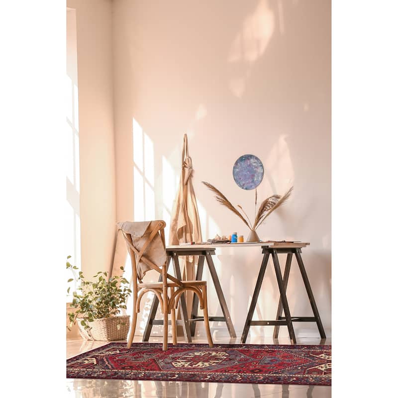 ECARPETGALLERY Hand-knotted Anadol Red Wool Rug - 3'3 x 6'4