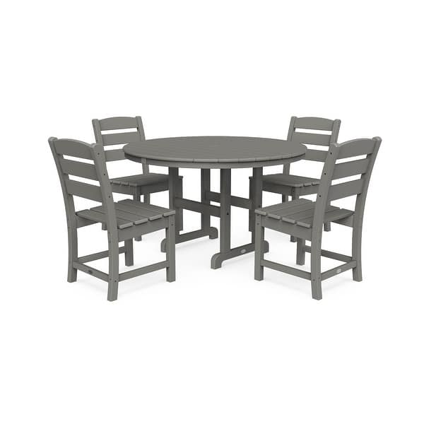 slide 2 of 12, POLYWOOD Lakeside 5-Piece Side Chair Dining Set Slate Grey