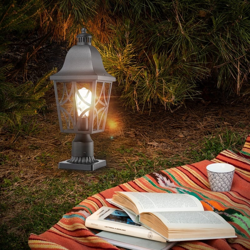Waterproof Outdoor Post Lights (2-Pack) - Aluminum & Glass Deck Lights for Garden, Fence, Path, Patio