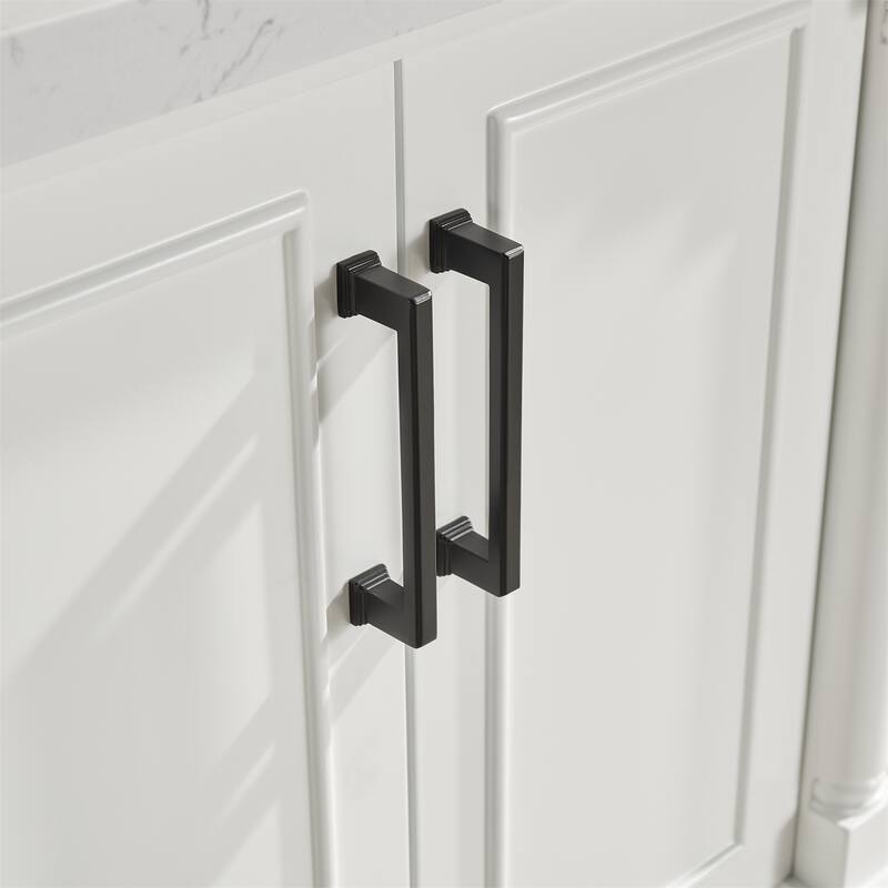 60" Freestanding Double Bathroom Vanity with Extra Black Handles