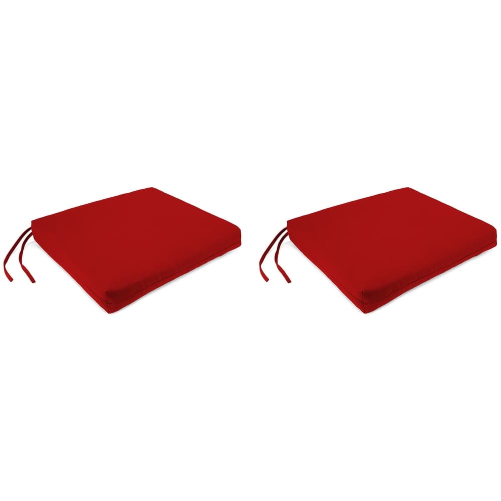 Sunbrella 19" x 17" Outdoor Seat Cushion with Ties - Set of 2 - 19" W x 17" L x 2" H