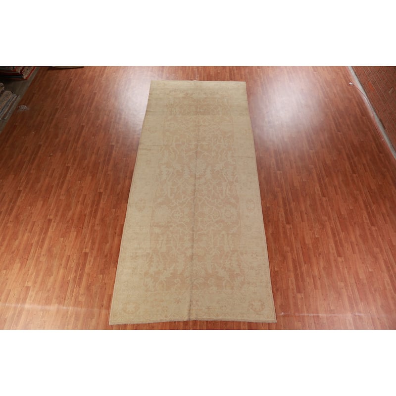 Hand Knotted Oriental 100% Wool Carpet Transitional All-Over Oranges & Rust Oushak Area Rug - 15' 7'' X 6' 8''