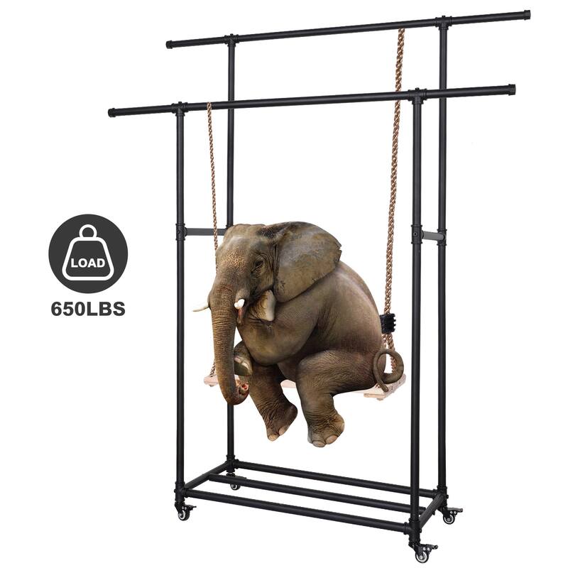 63” Metal Rolling Clothing Garment Rack