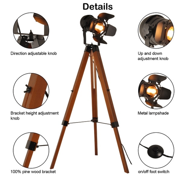Industrial tripod table lamp on sale