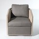 preview thumbnail 114 of 165, KINWELL 31"W Oak Frame Upholstered Swivel Barrel Armchair