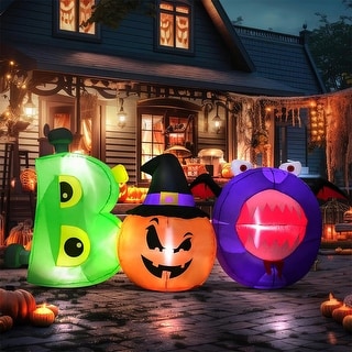 8FT Boo Inflatable with Scary Eyes Pumpkin Monster - Bed Bath & Beyond ...
