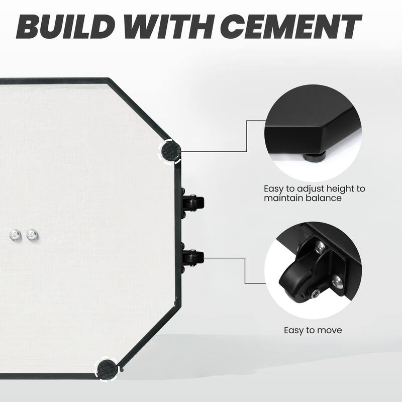 9 x 5 FT Outdoor Patio Double Top Market Umbrella and Base Stand with Wheels