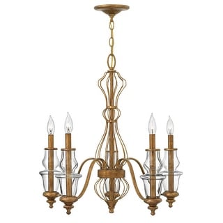 Hinkley Lighting 3085 5 Light 1 Tier Candle Style Chandelier from the Celine Collection Antique Gold Leaf Bed Bath Beyond 13011220