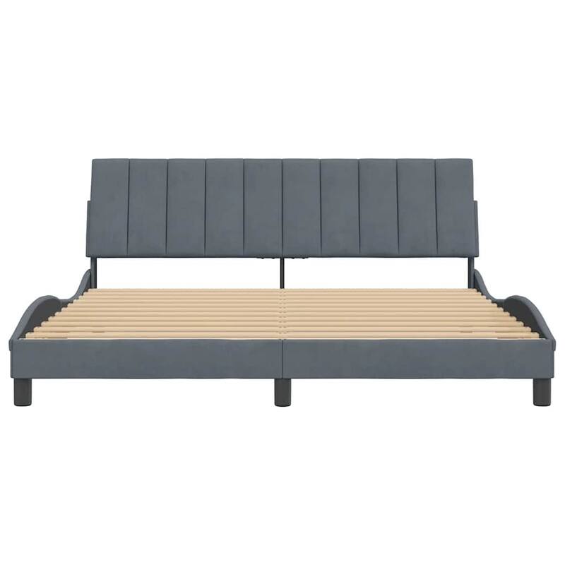 vidaXL Bed Frame with Headboard Mattress Foundation Bedroom Furniture Velvet