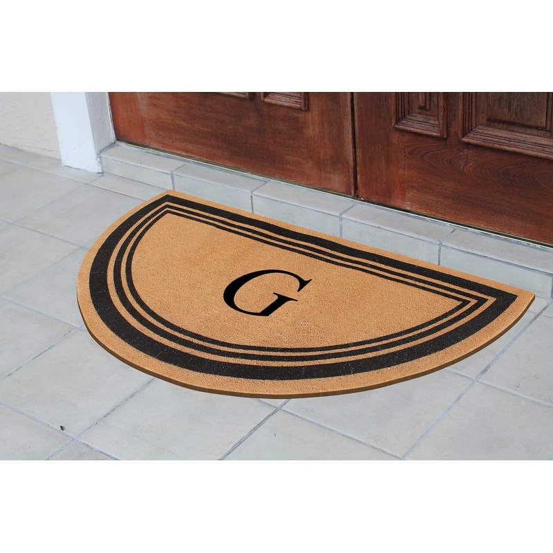 A1HC Natural Coir Flock Beige 30 in x 60 in Coir & PVC Durable Door Mat for Outdoor Entrance Monogrammed Doormat