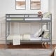 preview thumbnail 23 of 41, Twin Bunk Bed,Wooden,High Guardrail,Ladder,Kids Teens,Dorm Guest