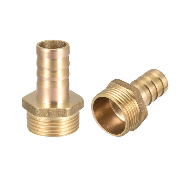 Brass Barb Hose Fitting Connector Adapter 16mm Barbed x 3/4" G Male Pipe 2pcs - 3/4" G x 16mm