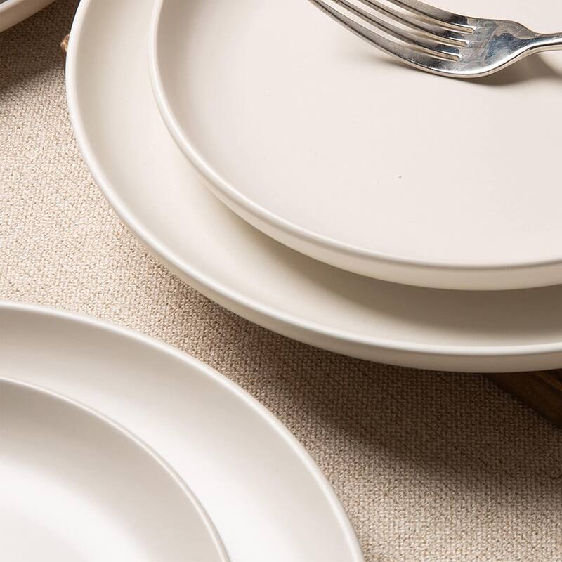 12PC Stoneware Dinnerware Set, Microwave Dishwasher Safe Stackable