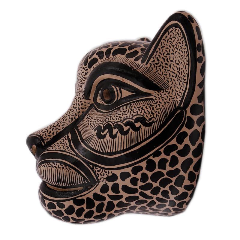 Novica Handmade Jaguar Beauty Ceramic Mask