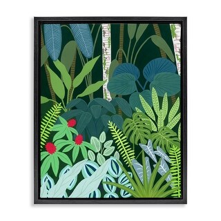 Stupell Exotic Botanical Gardens Framed Floater Canvas Wall Art Design ...