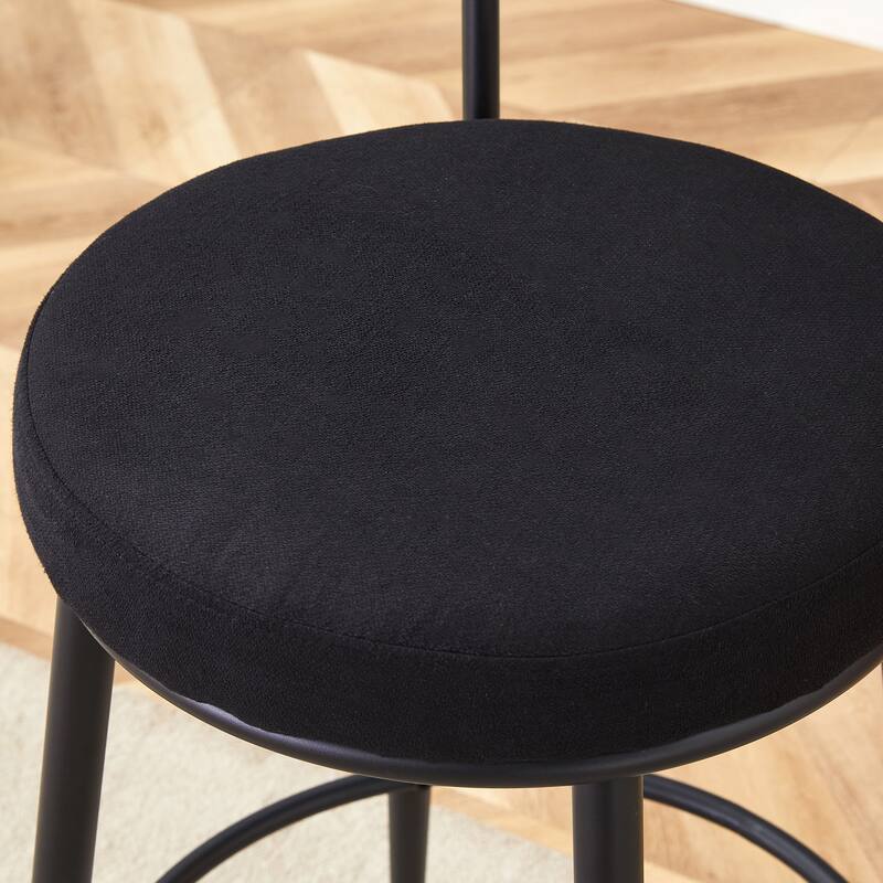 Roomfitters Ergonomic Bar Chairs with Breathable Cushions, High Legs 35.5'' Height, 2-Piece Set for Kitchen or Bar