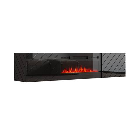 Luxe EF Wall Mounted Electric Fireplace Modern 72" TV Stand