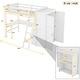 preview thumbnail 13 of 34, Twin/Full Size Loft Bed with Desk(U-Shaped) & Storage Shelves & Wardrobe for Kids/Teen/Adults, Wood Bedframe w/Safety Guardrails