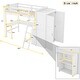 preview thumbnail 9 of 7, White Twin Solid Pine Loft Bed with Desk, Shelves, Wardrobe, Guardrails